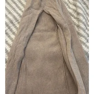 ✨Meshki Taupe Tan Cali Long Sleeve Ribbed High Slit Midi Sz Large Dress✨ thumbnail 11