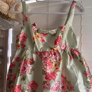 Lulus sage floral satin babydoll mini dress size small thumbnail 4