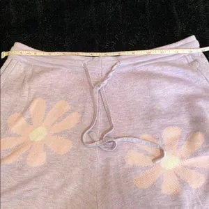 Ekouaer Purple Floral Knit Lounge Set Long Sleeve Top Shorts 2-Piece Medium thumbnail 7