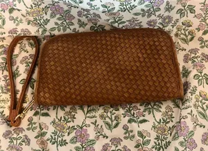 Italian leather wristlet Brown thumbnail 1