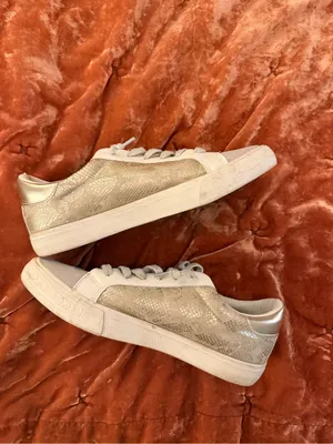 Vintage Havana Kate Gold Snakeskin with Glitter Neutral Lace Up Cssual Sneaker thumbnail 10