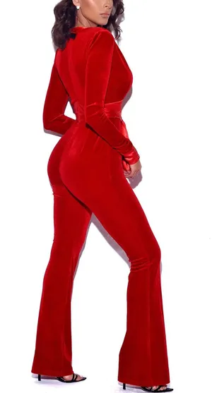 Red velvet Miss Circle jumpsuit thumbnail 4