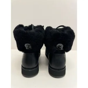 Cole Haan Winter Fur Boots Size 7.5B Womens Waterproof‎ Black Lugged Sole thumbnail 6