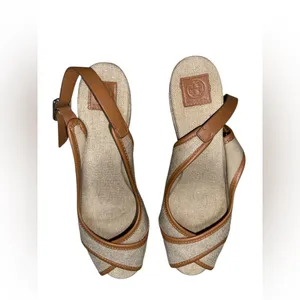Tory Burch Majorca Platform Slingback Wedge Sandals - Size 39 thumbnail 5