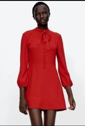 Zara red dress thumbnail 3
