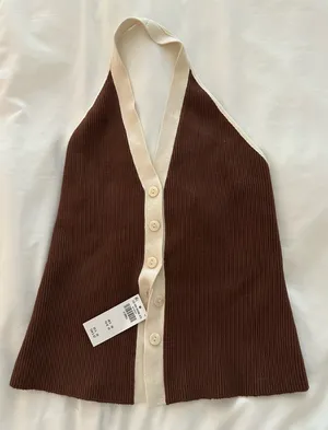Abercrombie Halter Button-up Sweater Top thumbnail 2