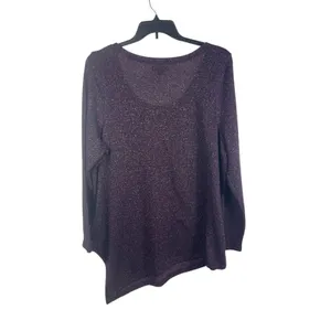 Lane Bryant Purple Sparkle 3/4 Sleeve Lightweight Asymmetrical Sweater 22/24 thumbnail 2