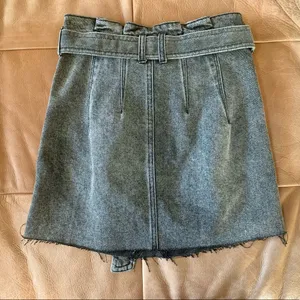 NEW FREE PEOPLE East of Eden Denim Black Mini Skirt thumbnail 3