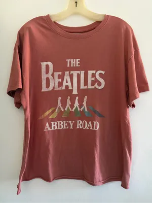 The Beatles Abbey Road Graphic Tee - Dusty Rose Oversized thumbnail 1