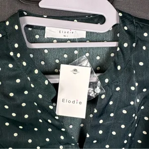 Elodie‎ Dark Green Polka Dot Blouse thumbnail 3