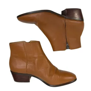 J.Crew Sz 9.5‎ Reagan Leather Ankle Boots Brown Leather Booties Women's G7871 thumbnail 2