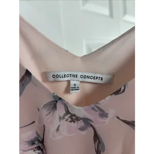 Collective Concepts Floral Ruffle Midi Dress Womens Size S Pink Chiffon Cottage thumbnail 3