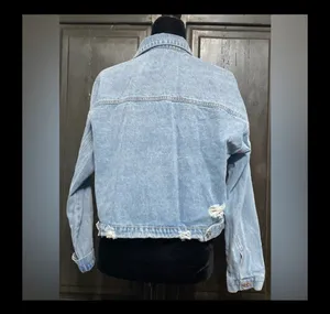Light blue & Leopard Denim rugged jacket thumbnail 3