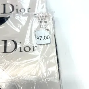 Set of 3 New Vintage Christian Dior hosiery sheer lace thigh-high Black tall 10 thumbnail 9
