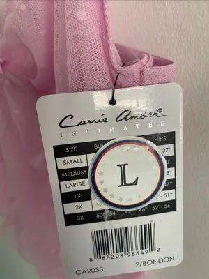 Carrie Amber Sheer Swiss Dot Ruched Bubblegum Pink Cami Shorts Set Size Large thumbnail 4