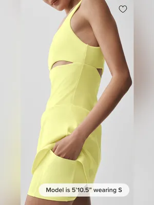 Alo Yoga NWT Slice Tennis in Sunshine Yellow Shorts Underneath Size XS thumbnail 3