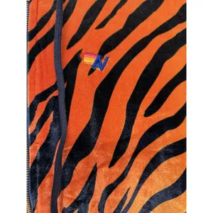 Aviator Nation Classic Velvet Relaxed Zip Hoodie‎ Tiger Print Size Large thumbnail 10