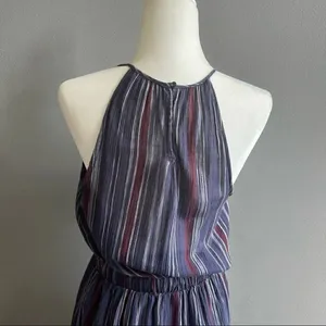 Universal Thread Women Striped Sleeveless Maxi Size Small Navy Blue thumbnail 7