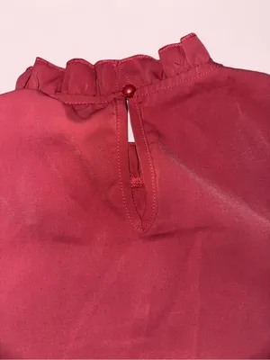 SHEIN Maternity Coral Pink/Salmon Tie-Front Belt Blouse thumbnail 7