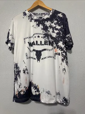 Source Unknown Morgan Wallen Country Music Graphic Tee Bleach Splash Pattern Sz XL thumbnail 1