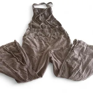 Free People Brown Plaid Utility Overalls Jumpsuit Size Medium thumbnail 6