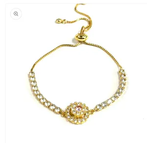 Rotating Spinner Pink Halo Bracelet – Crystal Design thumbnail 2
