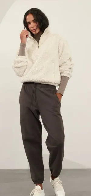 ATHLETA Cloud Fleece Sweatshirt in bone sz small thumbnail 1