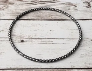 Vintage Bracelet / Bangle Thin Gray Twisted Bangle thumbnail 1