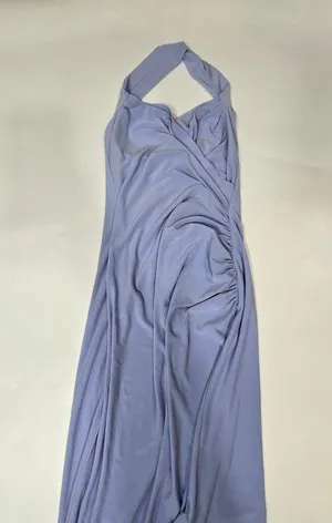 Norma Kamali x REVOLVE Halter Sweetheart Side Drape Gown in Celestial Blue thumbnail 7