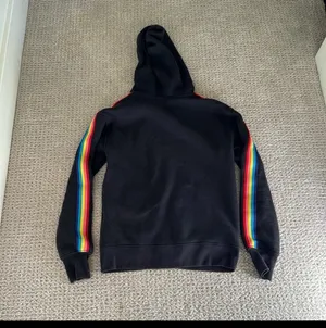 Spiritual Gangster Rainbow Stripe Love More Meditation Zip-Front Sweatshirt Hood thumbnail 5