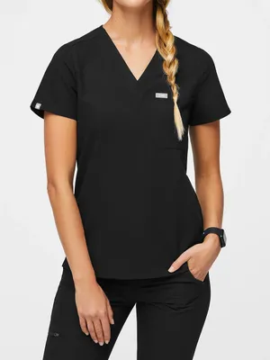 Figs Catarina One Pocket Scrub Top Black Size XL thumbnail 1