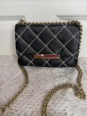 Kate Spade New York white stick embroidery black crossbody bag thumbnail 2