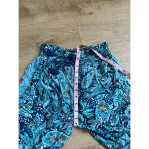 EUC Vera Bradley wide-leg palazzo pants blue teal paisley 100% rayon size M thumbnail 6