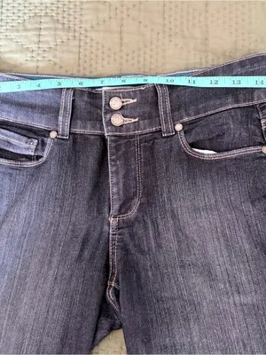 Paige Hidden Hills Straight Leg Jeans Size 28 Dark Wash Double Button thumbnail 7