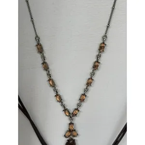 Bronze & Gold Multi-Style Pendant Necklace Set- 5 piece set thumbnail 4
