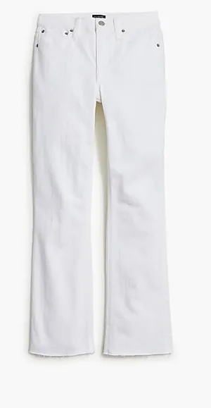 J.Crew Factory Petite Flare Casual Crop Denim Signature Stretch White P31 NWT thumbnail 1