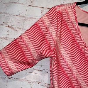 Columbia anytime casual striped tunic Omni wick large cinched sides V-neck pink thumbnail 3