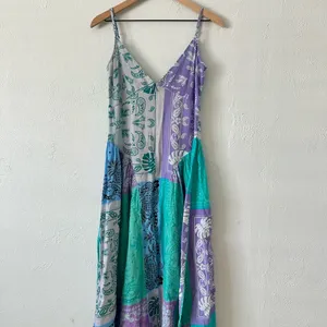 Free People Teal, Lavender, Mint Patchwork Midi Dress thumbnail 5