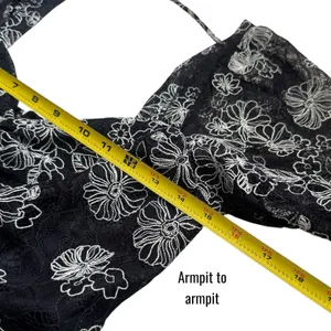Bossa Concept Black and White Floral Lace Crop Top Maxi Skirt Set Feminine‎ L thumbnail 12