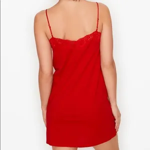 ✨HP✨Victoria's Secret Lipstick Red Pima Cotton Slip✨ thumbnail 4