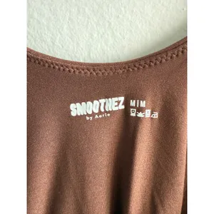Aerie Smoothez Long Sleeve Bodysuit Cocoa Brown Square Neck M thumbnail 5