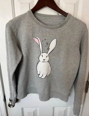 Kate Spade women’s gray bunny shirt cotton blend size xs sweatshirt thumbnail 1