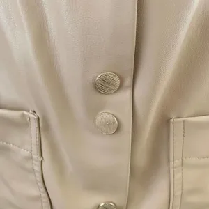 Zara FAUX LEATHER MINI PINAFORE DRESS in Beige thumbnail 8