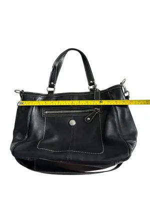 COACH Laura Black Silver Leather Tote Bag w/ Strap thumbnail 3