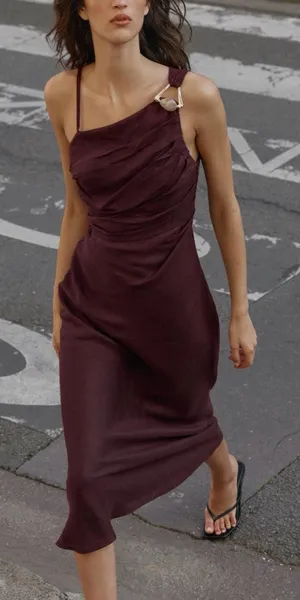Nwt Zara Asymmetric 100% Linen Midi Dress Size Xs thumbnail 1