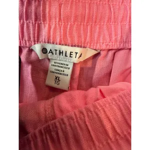 Athleta Womens XL Retreat Linen Shorts Pink Elastic Waist Drawstring Casual thumbnail 3