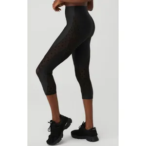 Alo Airlift Mesh High-Waist Celeste Capri Black Sheer Cut-Outs Cutouts Hi-Rise thumbnail 6