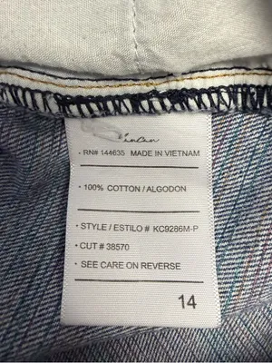 KanCan Distressed Denim Shorts High Rise Rainbow Frayed Raw Hem Size 14 thumbnail 4