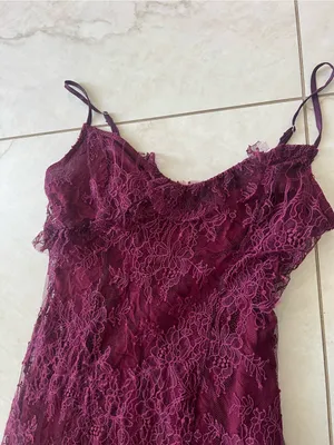 Urban Outfitters Burgundy Lace Mini Dress Size Large thumbnail 4
