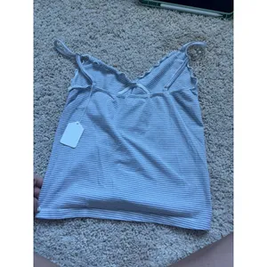 Brandy Melville Striped Cami Top Blue White Scallop Bow Coquette Y2K Tank thumbnail 5